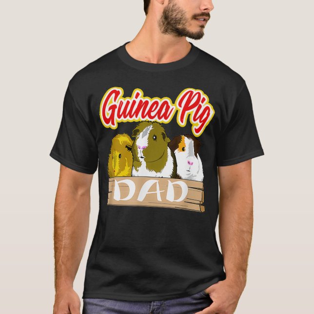 Djurälskare Gift med Guinea Gris Pappa T Shirt (Framsida)