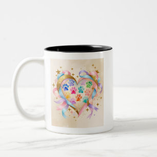 Djurälskare Heart Design - Stars & Sparkles Waterc Två-Tonad Mugg