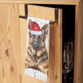 Djurälskare Helgdag Hund Shepherd jul Kökshandduk