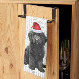 Djurälskare Helgdag Labradoodle Santa Hund jul Kökshandduk