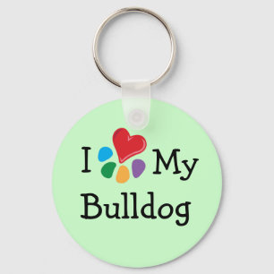 Djurälskare_Jag älskar min bulldogg Nyckelring