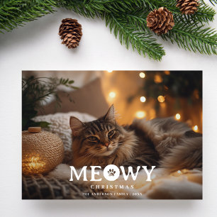 Djurälskare Meowy jul Kat Fotojul Julkort
