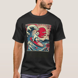 Djurälskare Mt. Fuji Sunset japansk Wave Art Surfi T Shirt