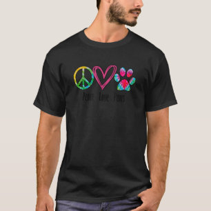 Djurälskare Shirt Peace Kärlek Tassar Tie Dye Pet T