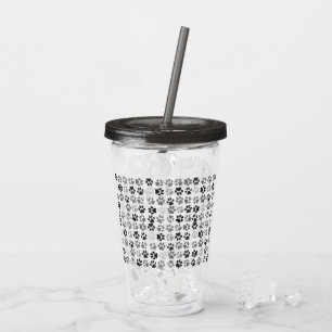 Djurälskare Tass avtryck Black White Take Away Mugg