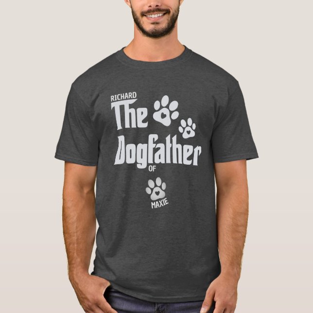 Djurälskarn Dogfather Owner Hund Pappa Gift T Shirt (Framsida)