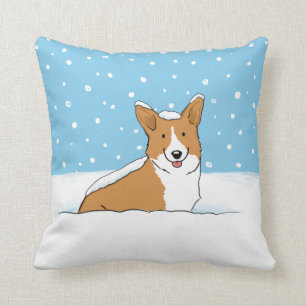 Djurälskarn för Roligten Cute Winter Snö Corgi Kudde