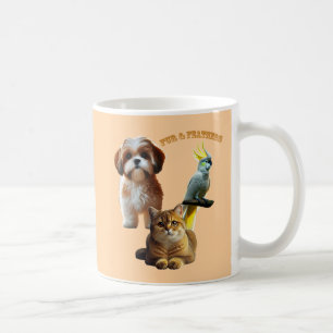 Djurälskarn Päls & Feathers Hund, Cat och Bird URM Kaffemugg