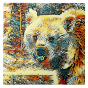 Djurart_Bear_003 Kakelplatta