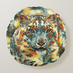 Djurart_Leopard_001 Rund Kudde