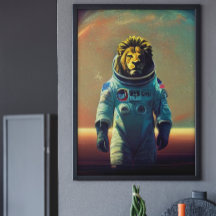 Djurastronaut Rymdpromenad, Universe, rymd, lejon