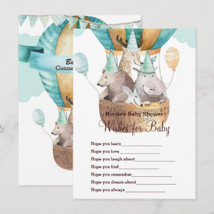 Djuräventyr önskar för Baby Shower-spel Inbjudningar