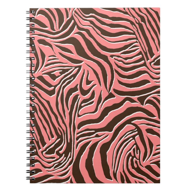 Djuravtryck, sömlös zebra mönstrad. anteckningsbok (Framsidan)