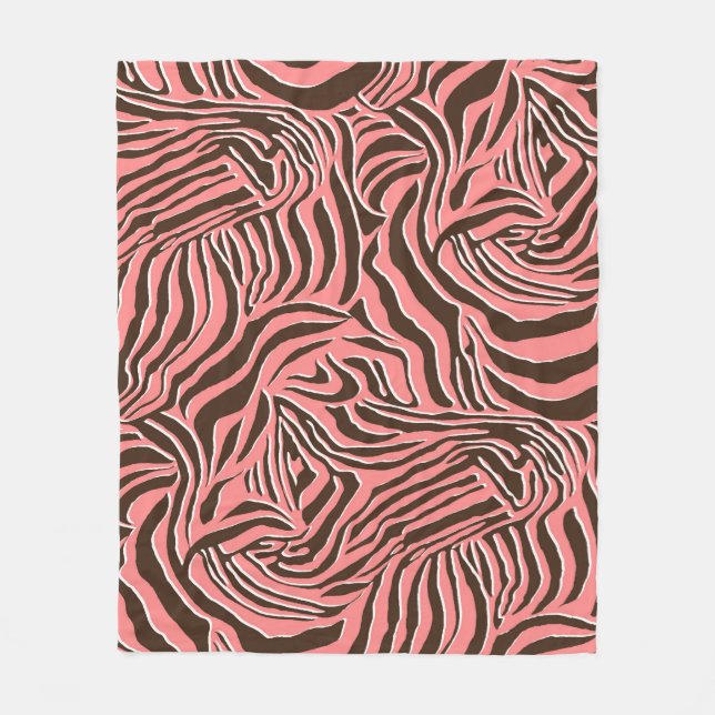 Djuravtryck, sömlös zebra mönstrad. fleecefilt (Framsidan)