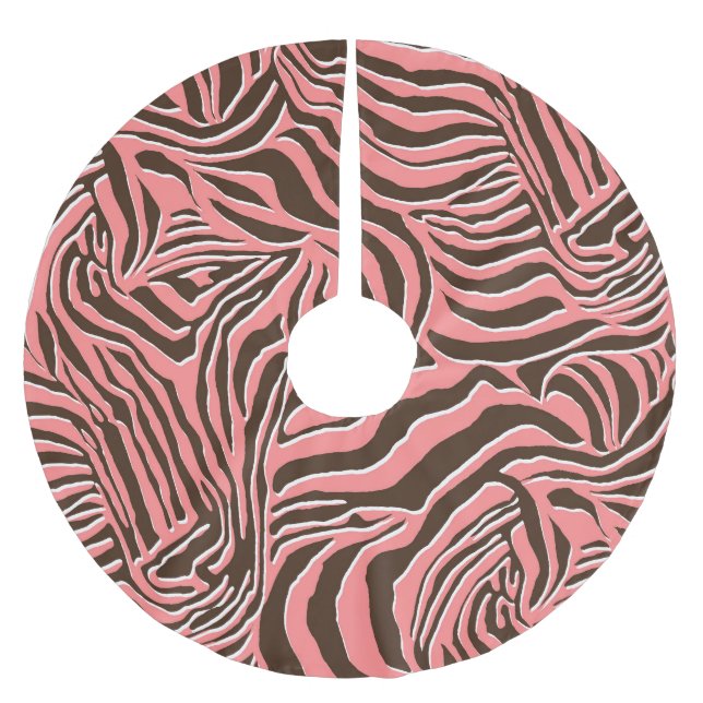 Djuravtryck, sömlös zebra mönstrad. julgransmatta borstad polyester (Framsidan)