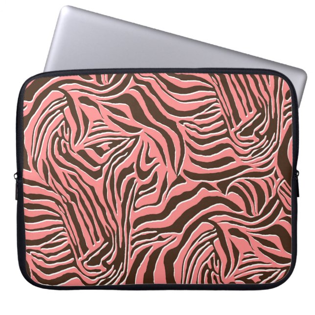 Djuravtryck, sömlös zebra mönstrad. laptop fodral (Framsidan)