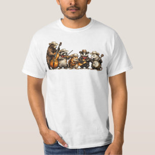 Djurband , Roliga Skogsdjur som Spelar Instrument T Shirt