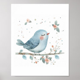 Djurblommor från Cute Bird Nursery Friends Kärlek Poster