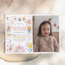 Djurcirkus | Vattenfärg Carnival Photo Birthday