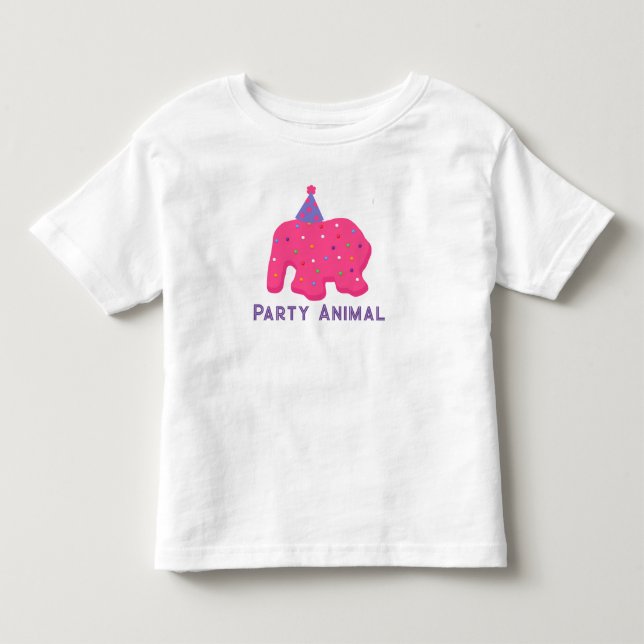 Djurcookie Födelsedagsfest Småbarn T-Shirt (Framsida)