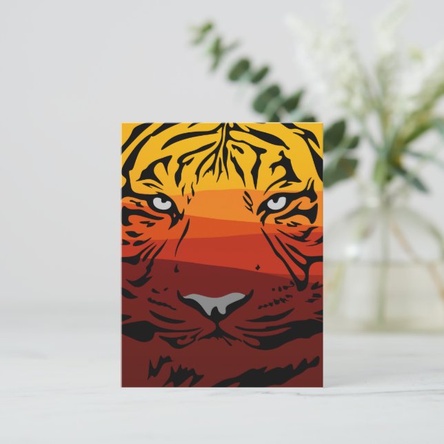 Djurdesignen Tiger mönster, platta, struktur färga Helg Vykort (Stående Fram)
