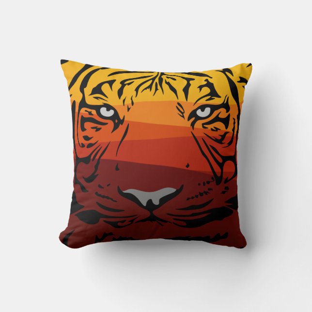Djurdesignen Tiger mönster, platta, struktur färga Kudde (Framsida)