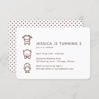 Djurdodlar Barns födelsedag Inbjudningar