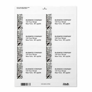 Djuren Black White Mönster Rand Modern Zebra Fraktsedel