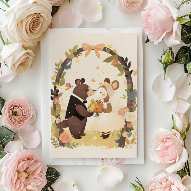 Djuren Bröllop Cute Nature Inbjudan (Skapare uppladdad)