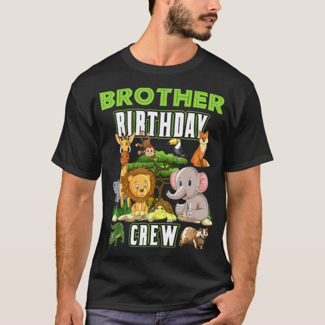 Djuren Brother Birthday Crew Safari Theme Bday Pa T Shirt (Framsida)