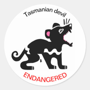 Djuren - Coolan Tasmanian DJÄVULEN - Vildlivet Runt Klistermärke