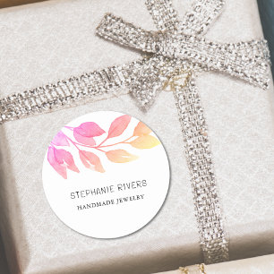 Djuren designer för vattenfärgsfärg Rosa Runt Klistermärke