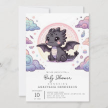 Djuren Dragon Baby Shower med vit Elegant