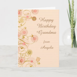 Djuren Flower Grandmor Birthday Kort