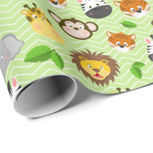 Djuren från cute-djungelns djur i mönster presentpapper