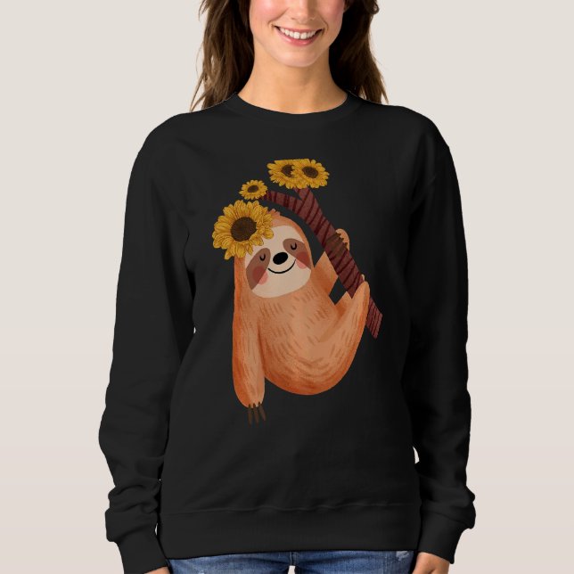 Djuren Graphic, för Cute Sloth Solros Lazy Sloths T Shirt (Framsida)