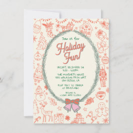 Djuren hand plockade vid jul i Party Inbjudningar