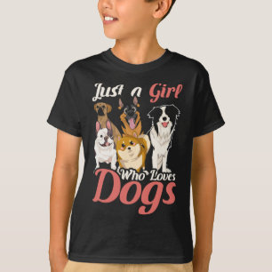 Djuren Hundägare Flickor är bara en flicka som Kär T Shirt