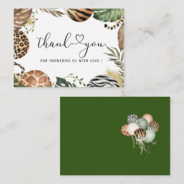 Djuren leopard Skriv ut "Jungle Vild baby"-dusch ä Anteckningskort