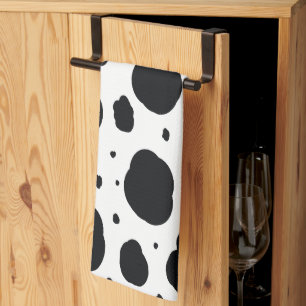 Djuren mönster, svarta vita, moderna dalmatiska fl kökshandduk
