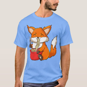 Djuren och Ramen Älskare cute s Fox Eating Bowl of T Shirt