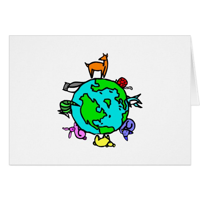 Djuren Planet Blank Inside OBS Kort (Framsidan Horizontal)