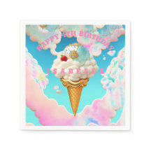 Djuren Rosa och blått isgrädda Party födelsedag