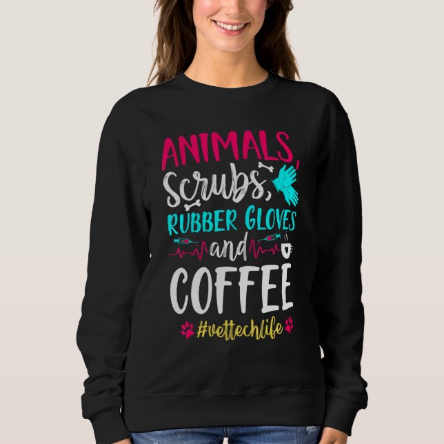 Djuren Scrubs Gälskar Vet Tech Veterinarians Stud T Shirt (Framsida)