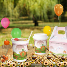 Djuren vid Ro Rosa Himmel Pumpkin Carriage Birthda