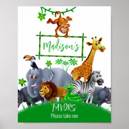 Djuren Vild en vinter av Jungle grey safari Poster