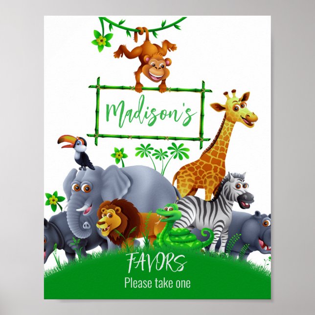 Djuren Vild en vinter av Jungle grey safari Poster (Framsidan)