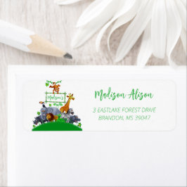 Djuren Vild en vinter av Jungle grey safari Returadress Etikett