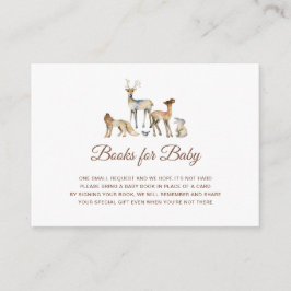 Djuren Woodland Baby Shower Bokar för Baby Tilläggskort