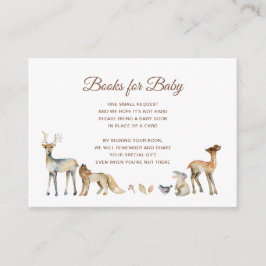 Djuren Woodland Baby Shower Bokar för Baby Tilläggskort
